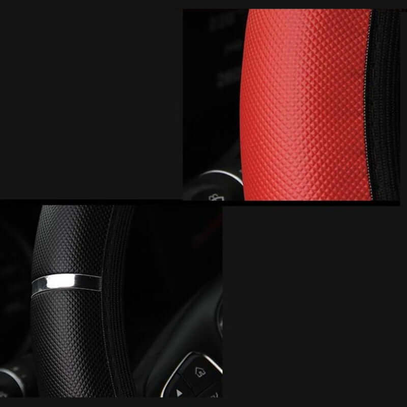 Anti-Slip PU Leather Steering Wheel Cover - Universal Fit (37-38cm)