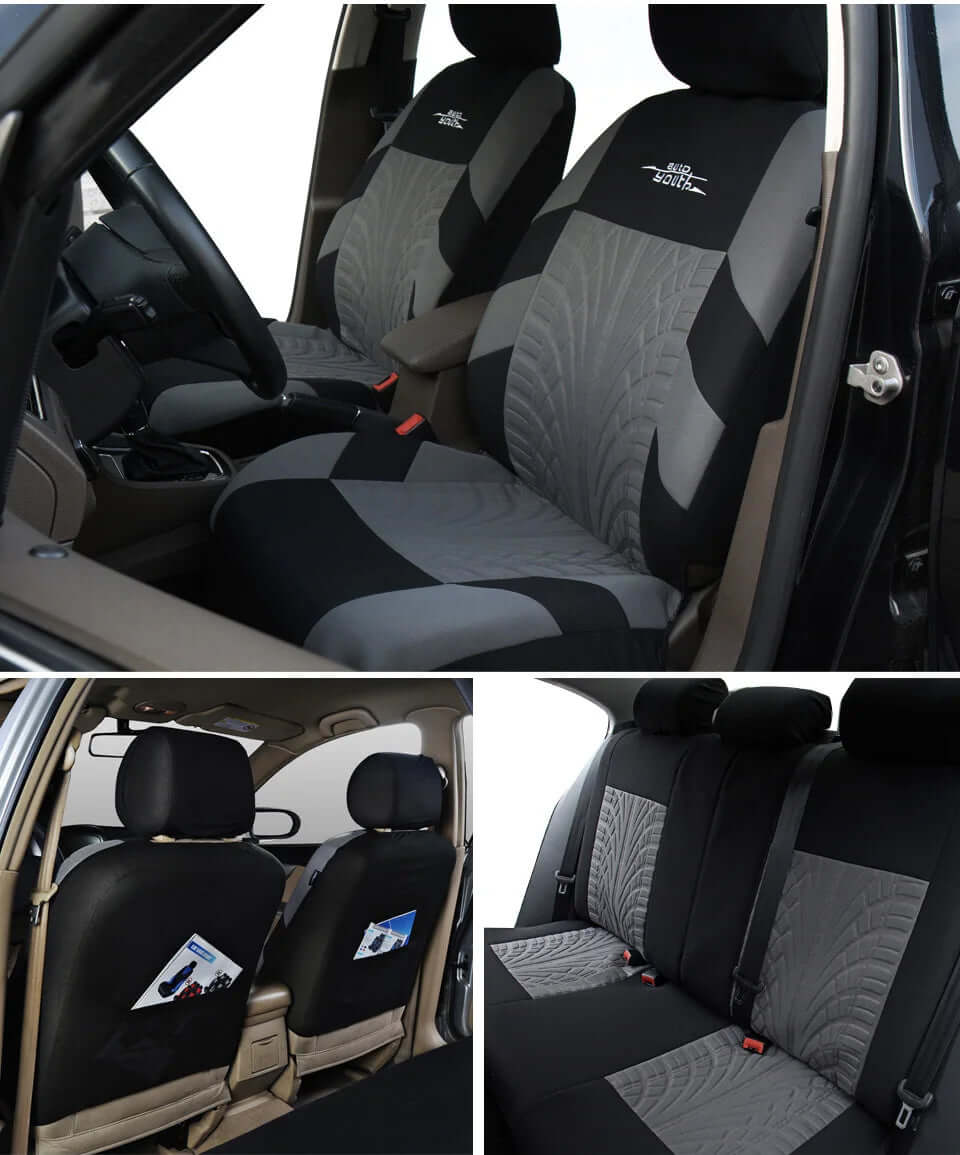 AUTOYOUTH Embroidery Car Seat Covers Set - Universal Fit