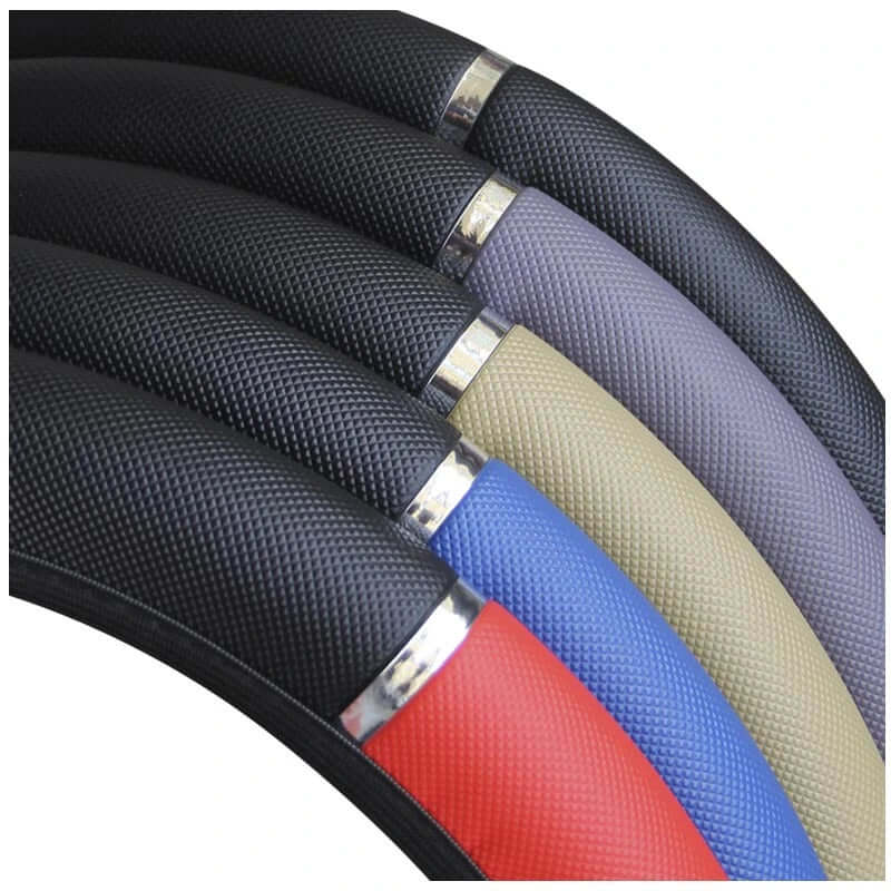 Anti-Slip PU Leather Steering Wheel Cover - Universal Fit (37-38cm)