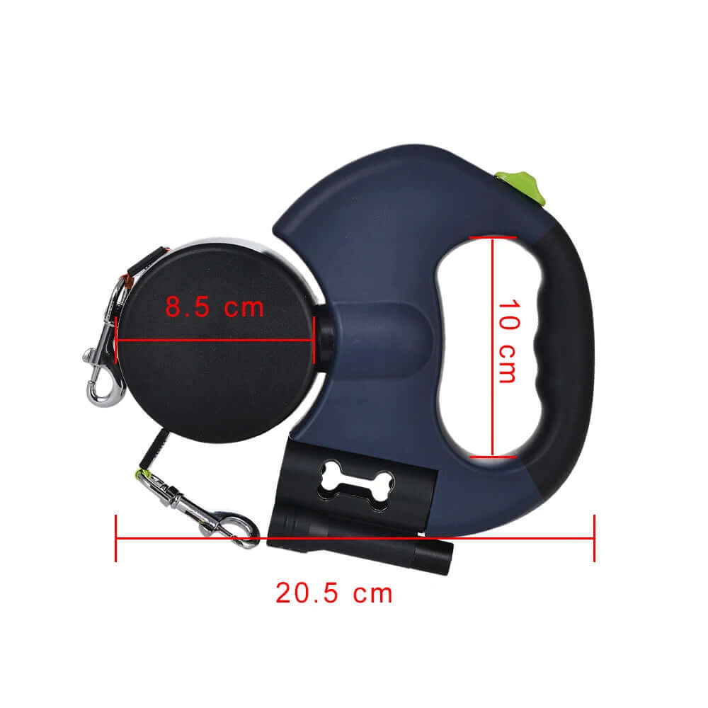 3m Retractable Reflective Dual Dog Leash with Lights