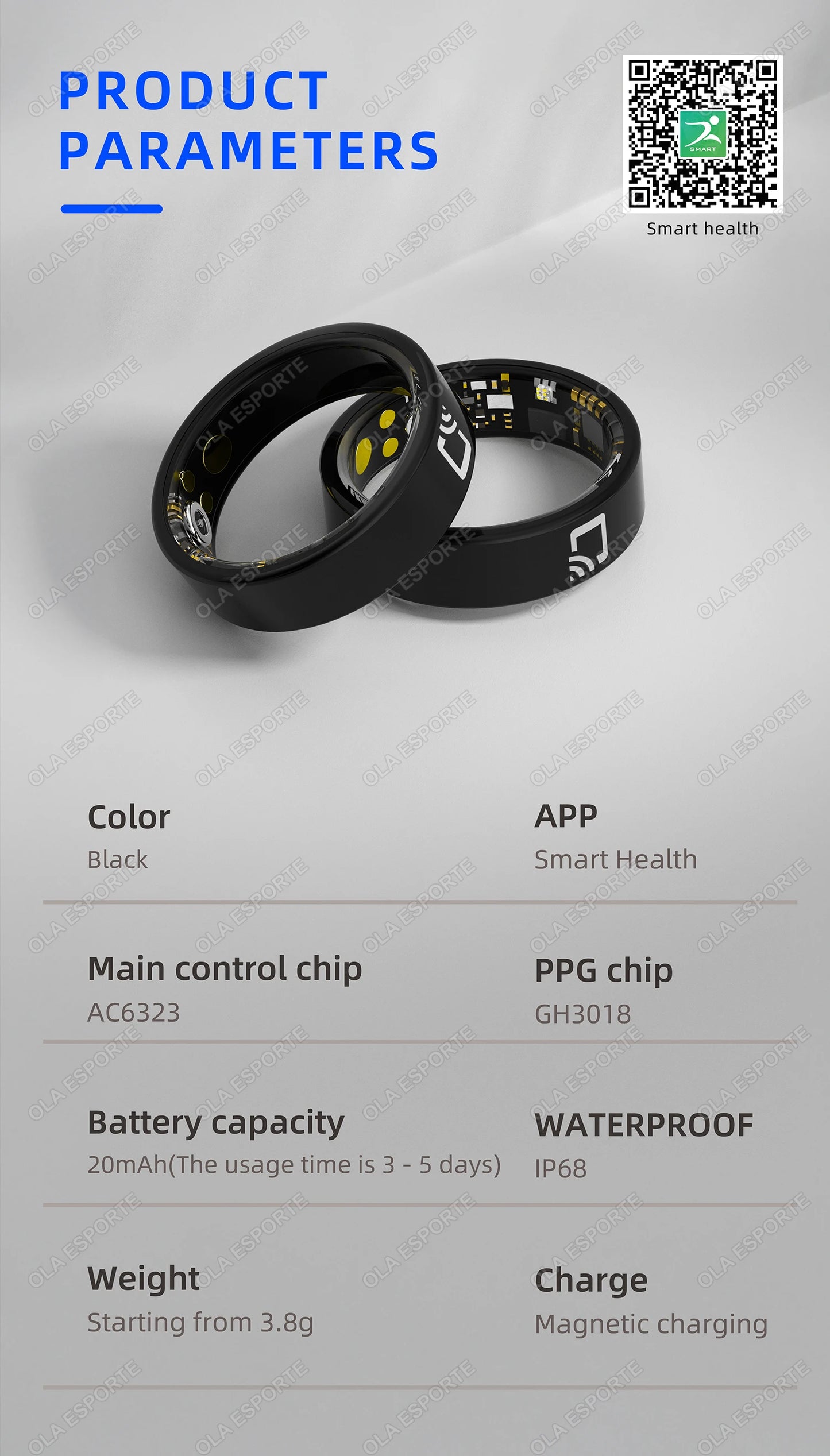 Smart NFC Health Tracking Ring