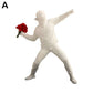 Modern Art Banksy Resin Flower Thrower Statuele X5M6