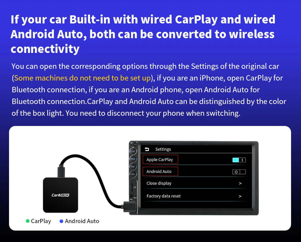 CarAIBOX 2-in-1 Wireless CarPlay Dongle