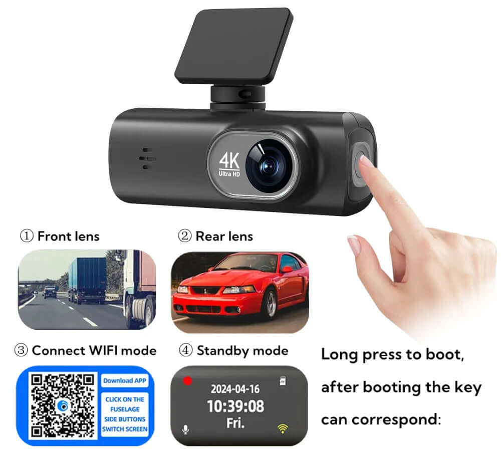 Dual Lens Driving Recorder with WiFi & GPS