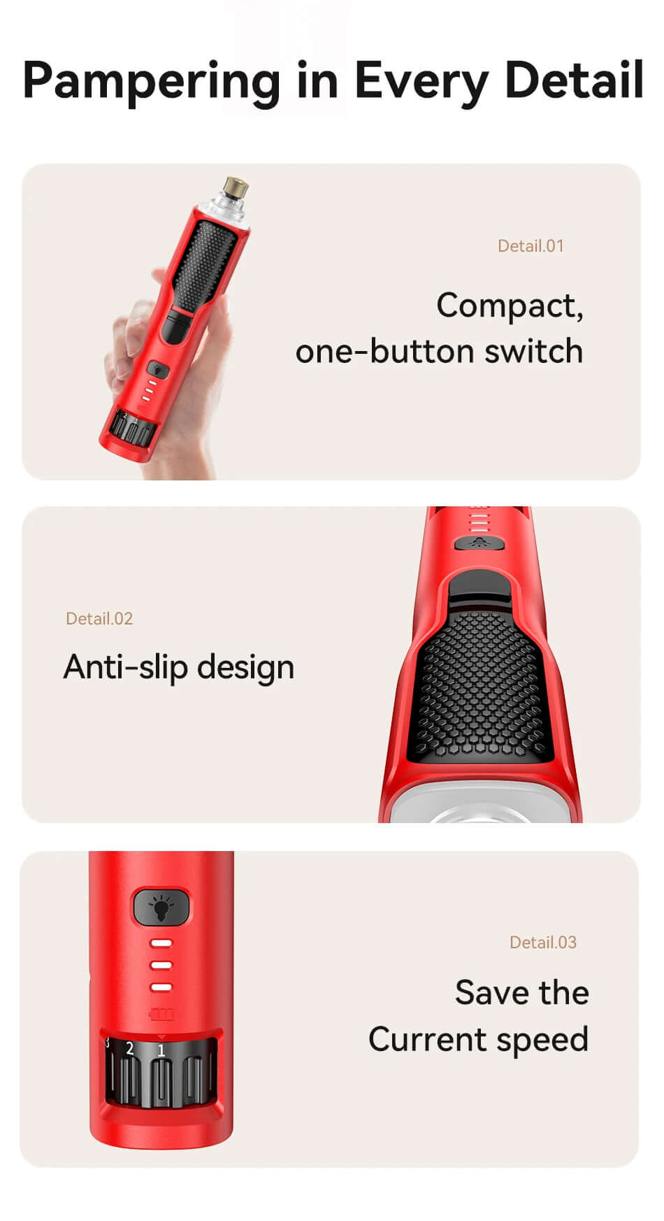 Rechargeable Dog & Cat Claw Grooming Tool