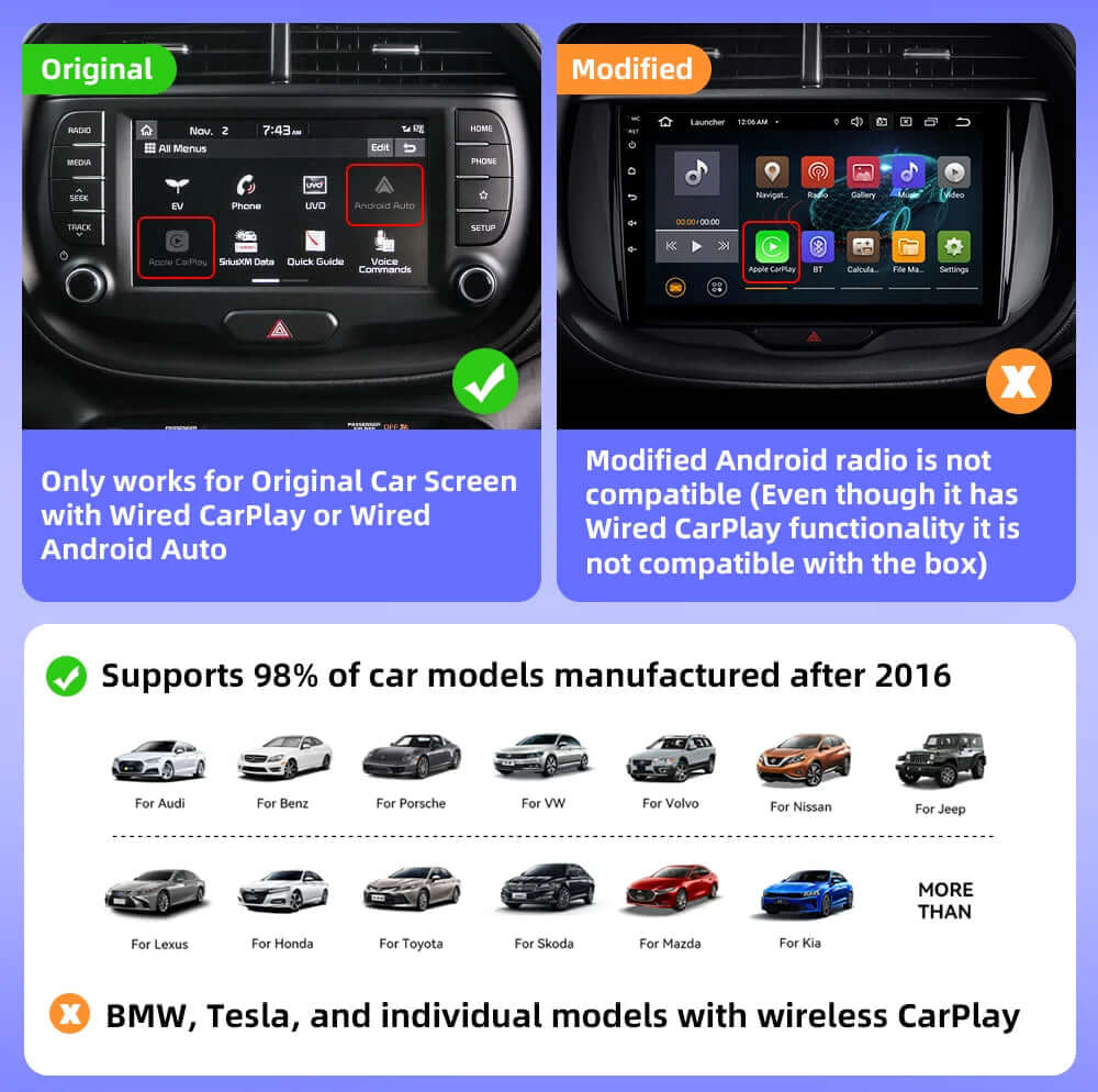 CarAIBOX 2-in-1 Wireless CarPlay Dongle