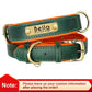 Customized Leather ID Nameplate Dog Collar - Soft Padded & Adjustable