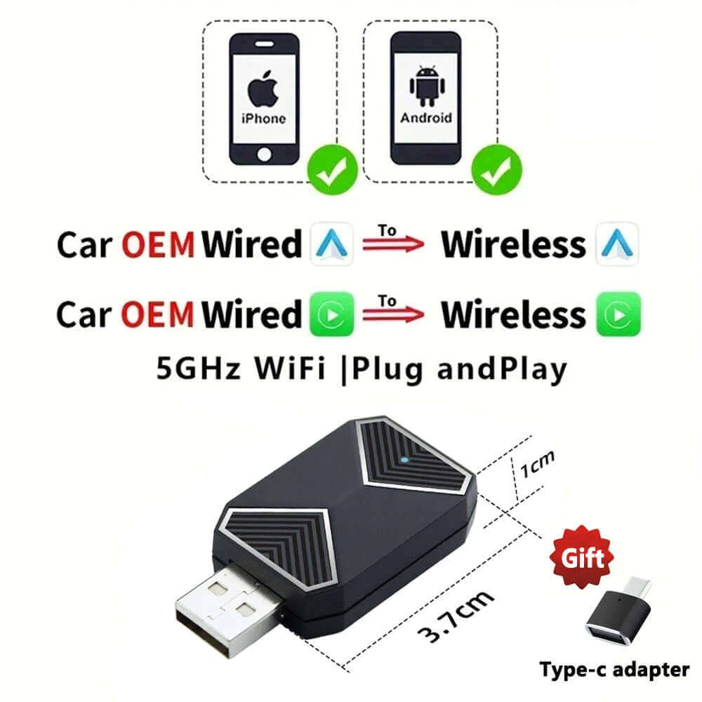 CarAIBOX 2-in-1 Wireless CarPlay Dongle