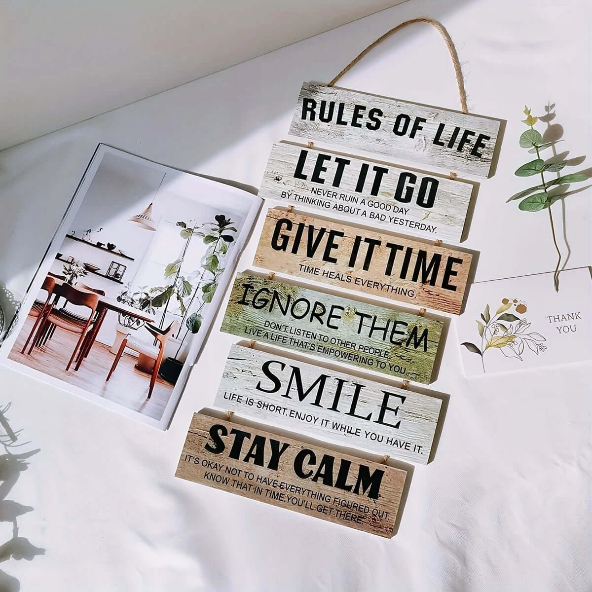 Wooden Inspirational Hanging Festive Decor