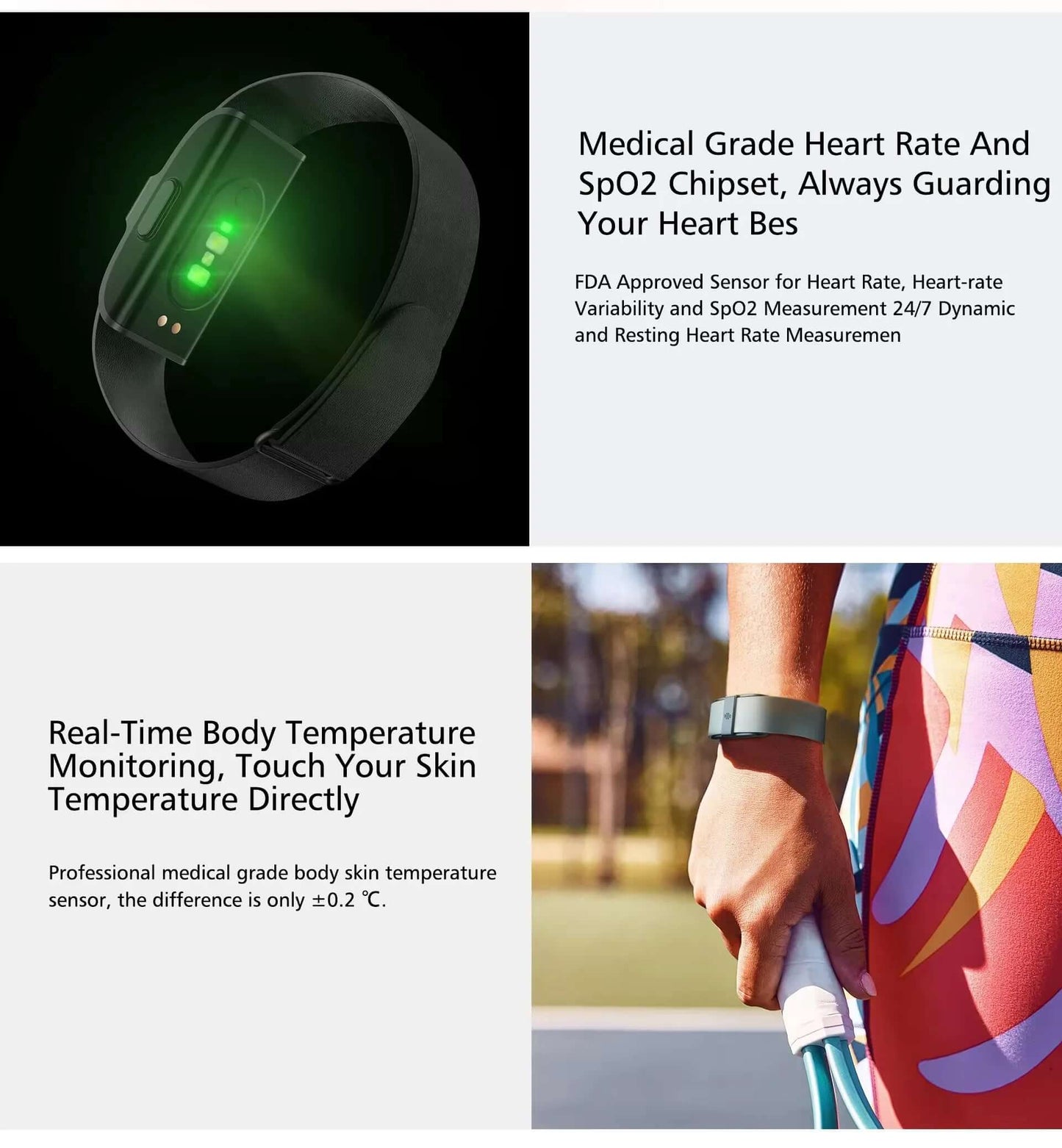 2208A Smart Bracelet - Heart Rate & Blood Pressure Fitness Tracker