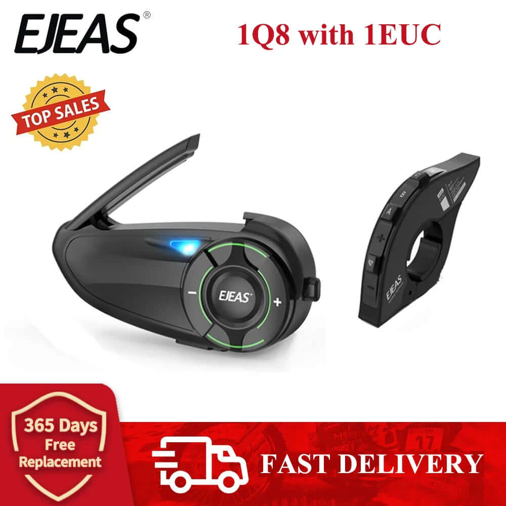 EJEAS Q8 Motorcycle Mesh Intercom with EUC Remote Walkie Talkie