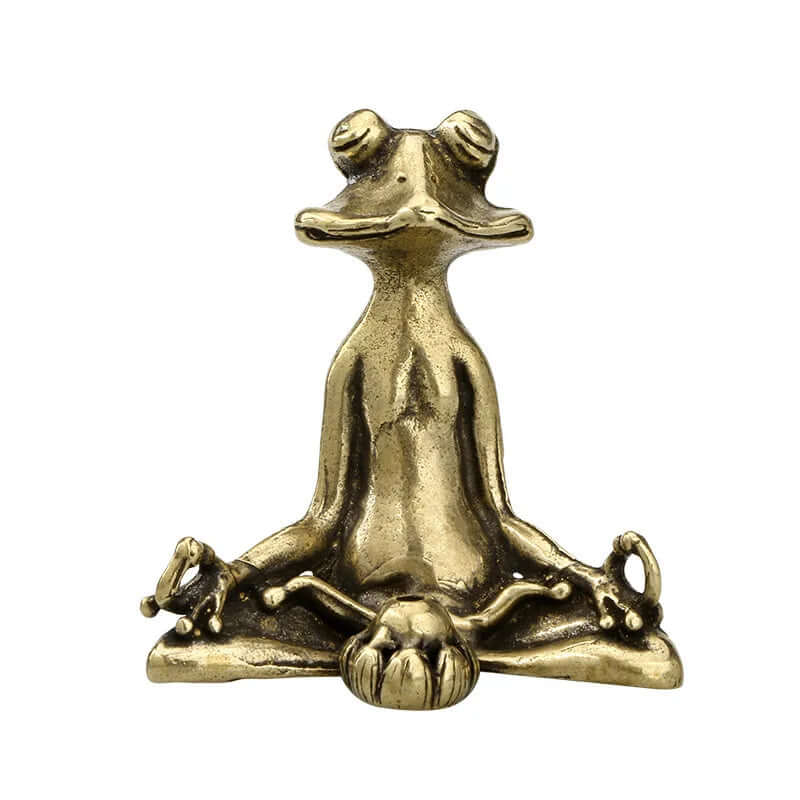 Antique Brass Zen Frog Statue & Incense Burner