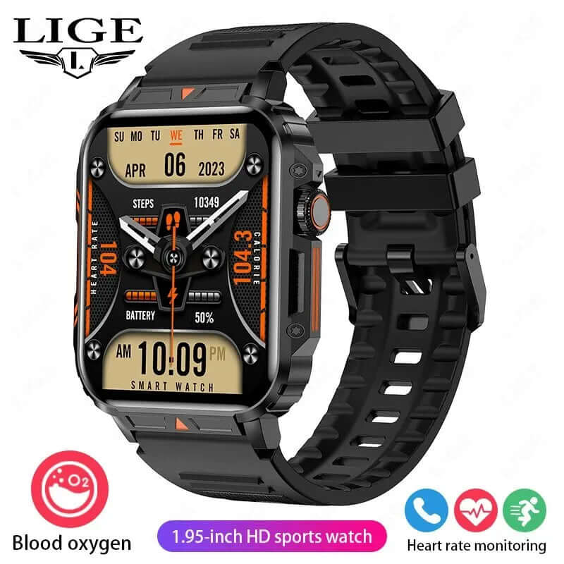 LIGE Smartwatch (1.95 Inch) - Health Monitoring & Fitness Trackerombre