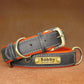 Customized Leather ID Nameplate Dog Collar - Soft Padded & Adjustable