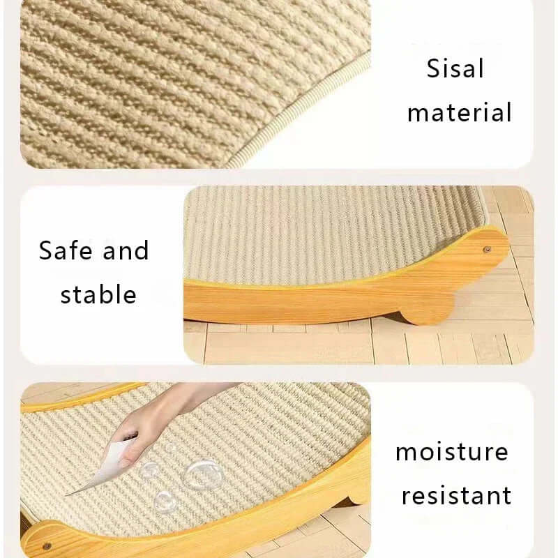 Wooden Cat Scratching Pad & Multifunctional Bed