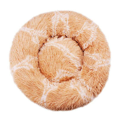 : Fluffy Round Dog & Cat Bed - Super Soft Plush Pet Nest