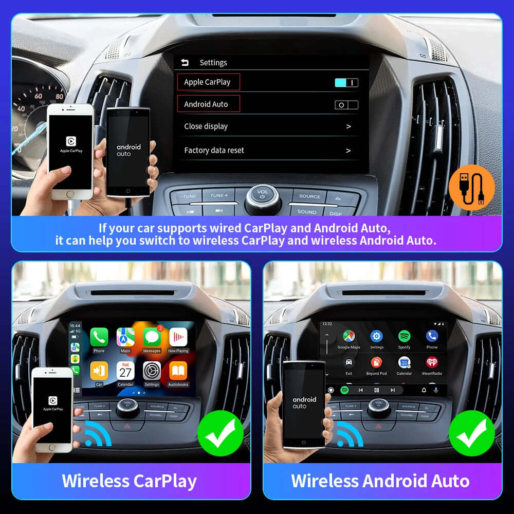 CarAIBOX 2-in-1 Wireless CarPlay Dongle