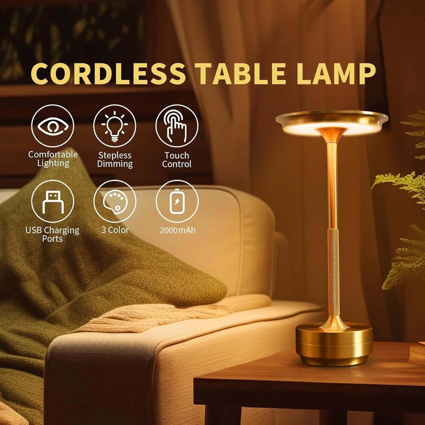 Wireless Table Lamp - LED Touch Sensor Night Light