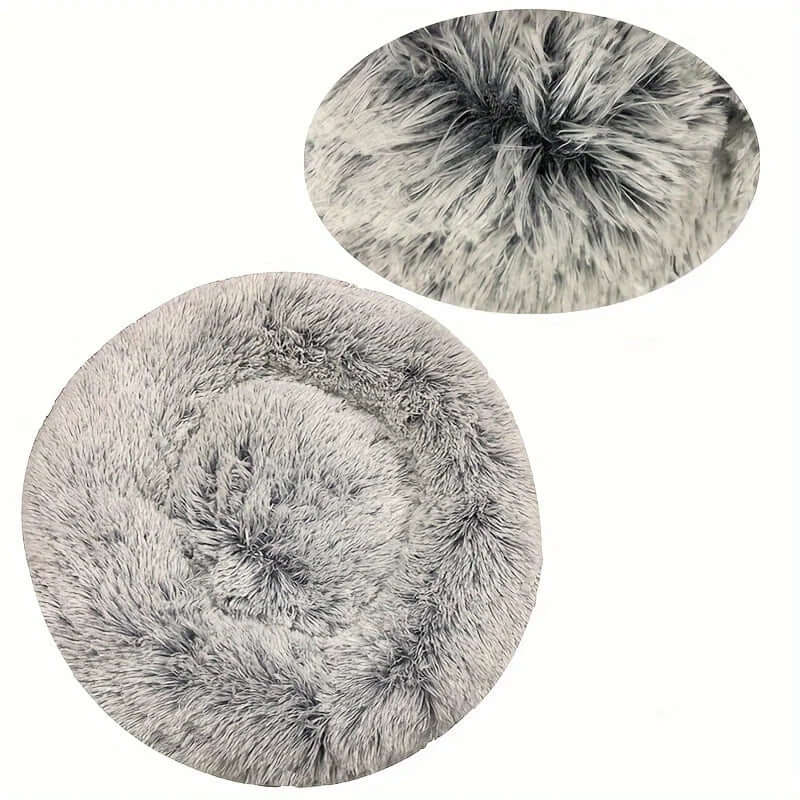 : Fluffy Round Dog & Cat Bed - Super Soft Plush Pet Nest