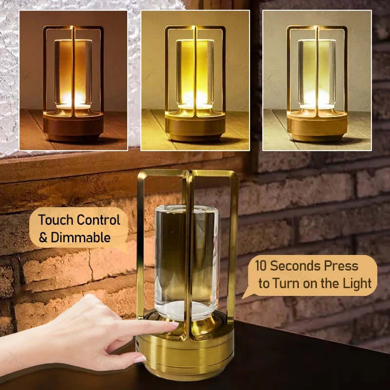 Cordless Retro Bar Metal LED Table Lamp