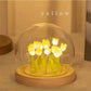 : Artificial Tulip Flower Night Light - Handmade LED Bedside Lamp