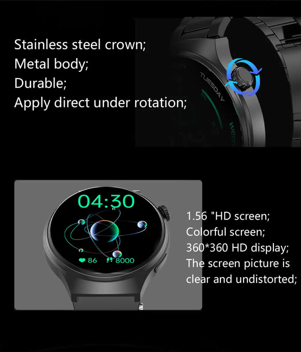 LAXASFIT 1.52” Bluetooth Talk Smartwatch