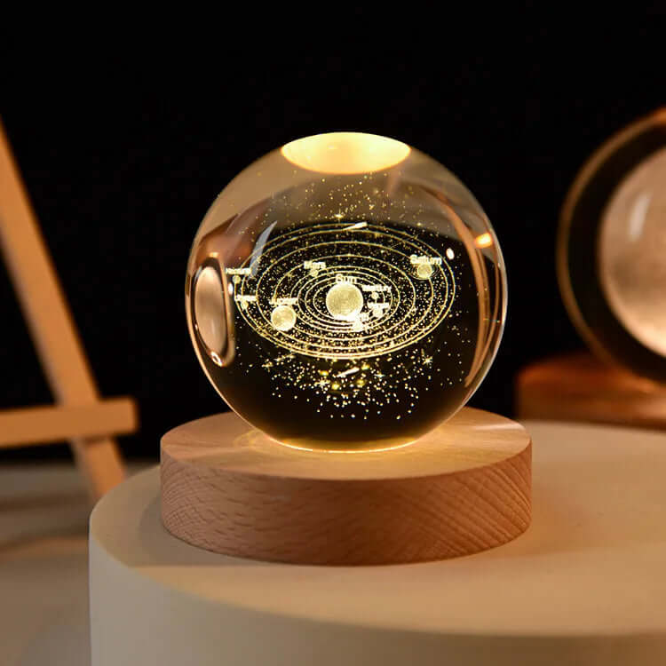 3D Crystal Galaxy Planet Glass Globe