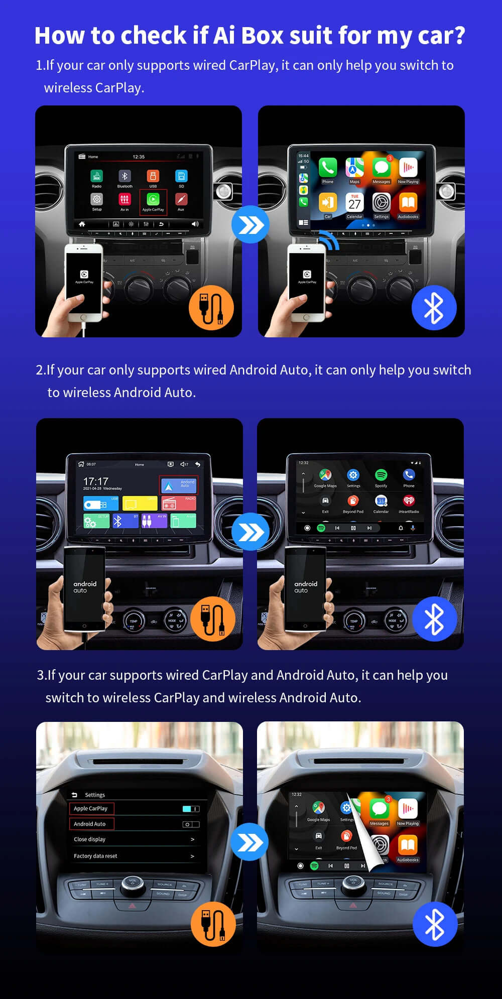 CarAIBOX 2-in-1 Wireless CarPlay Dongle