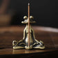 Antique Brass Zen Frog Statue & Incense Burner