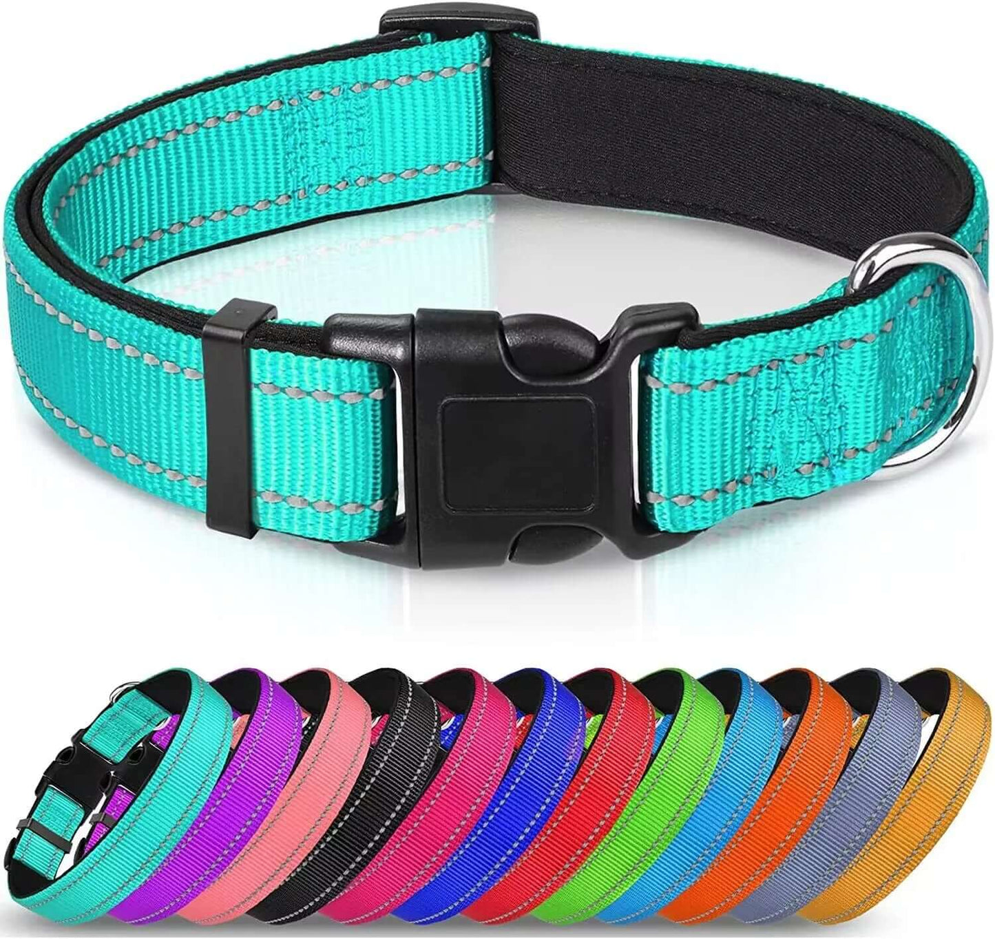 Reflective Soft Neoprene Padded  Dog Collar