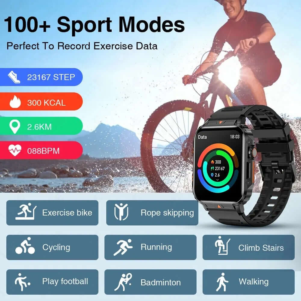 LIGE Smartwatch (1.95 Inch) - Health Monitoring & Fitness Trackerombre