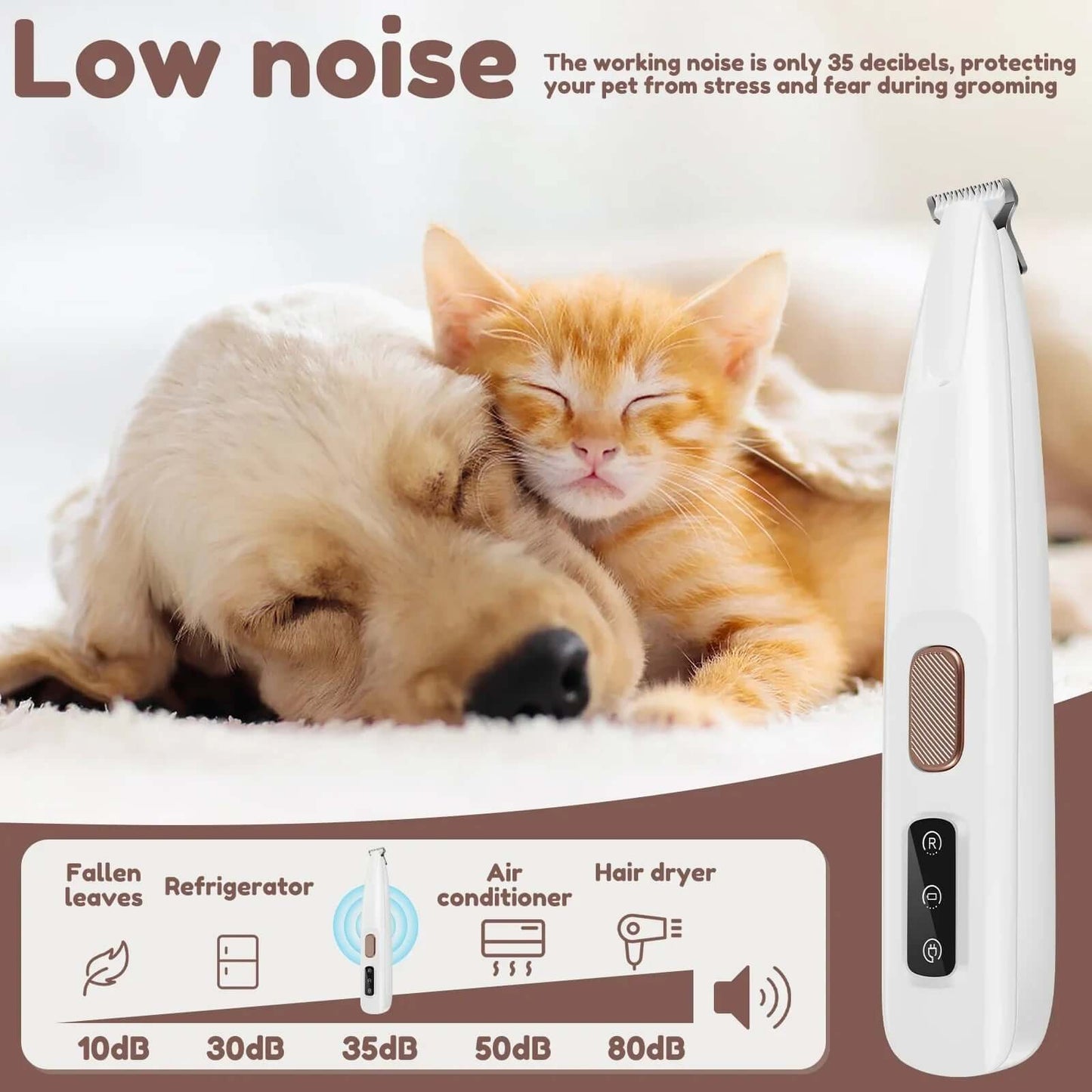 Dog Paw Trimmer with LED Light – Waterproof Pet Hair Grooming Clippers