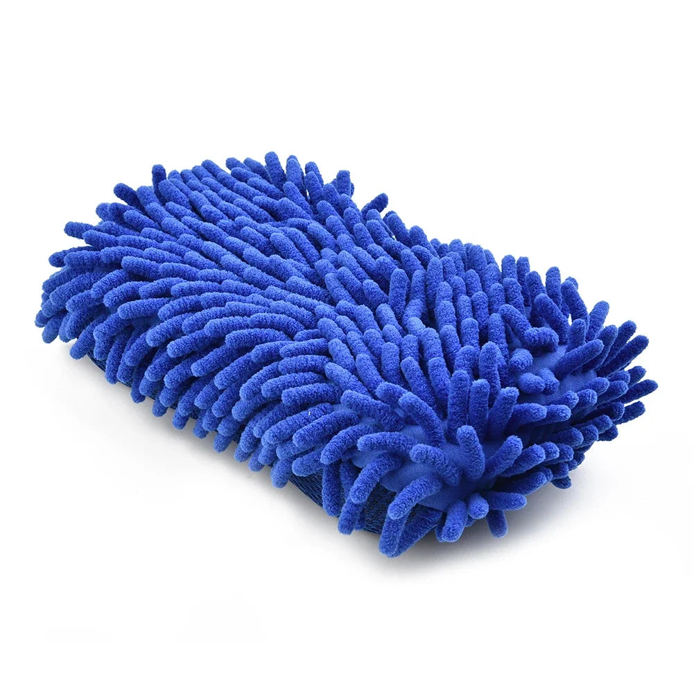 Blue Microfiber Chenille Car Wash Sponge