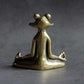 Antique Brass Zen Frog Statue & Incense Burner