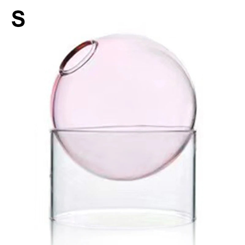 Mini Round Glass Hydroponic Vasecate Glass Bottle With Home Decorate