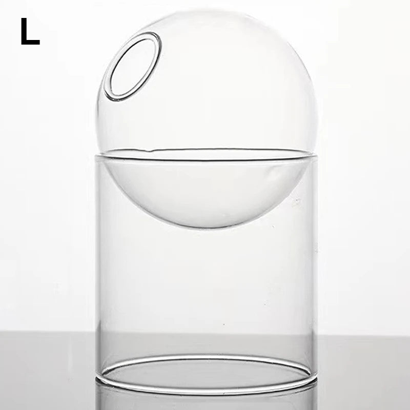 Mini Round Glass Hydroponic Vasecate Glass Bottle With Home Decorate