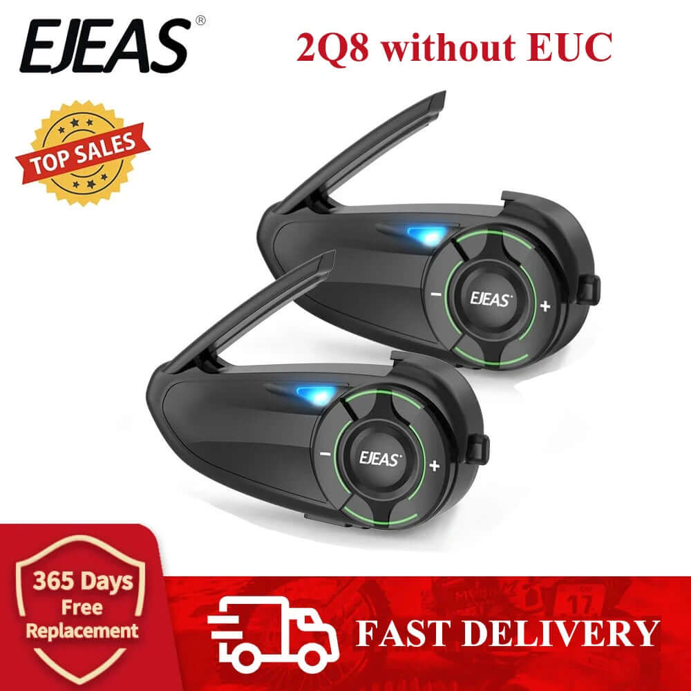 EJEAS Q8 Motorcycle Mesh Intercom with EUC Remote Walkie Talkie