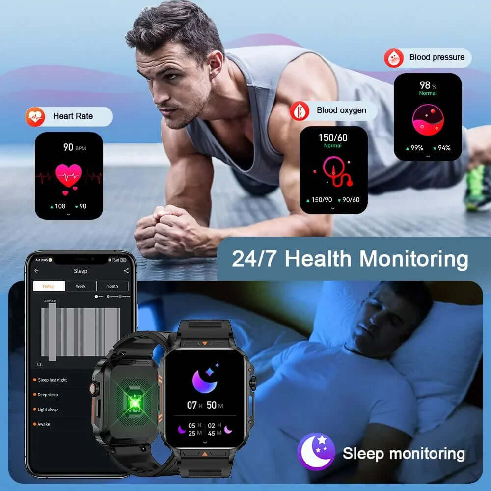 LIGE Smartwatch (1.95 Inch) - Health Monitoring & Fitness Trackerombre