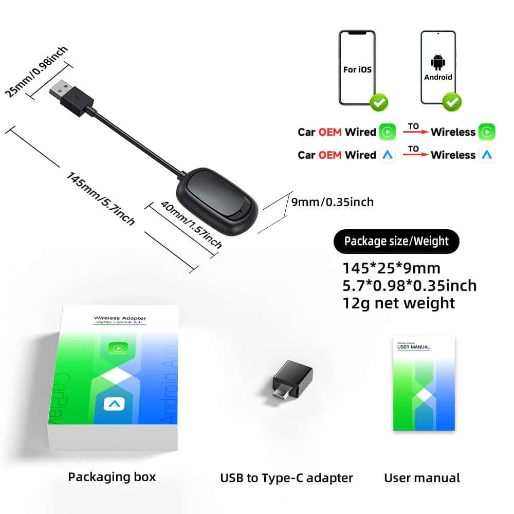 T TIMEKNOW Wireless CarPlay Adapter for Apple iPhone