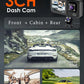 3-Camera Car DVR 1080P Dash Cam - Interior, Cabin, and Rear Recording