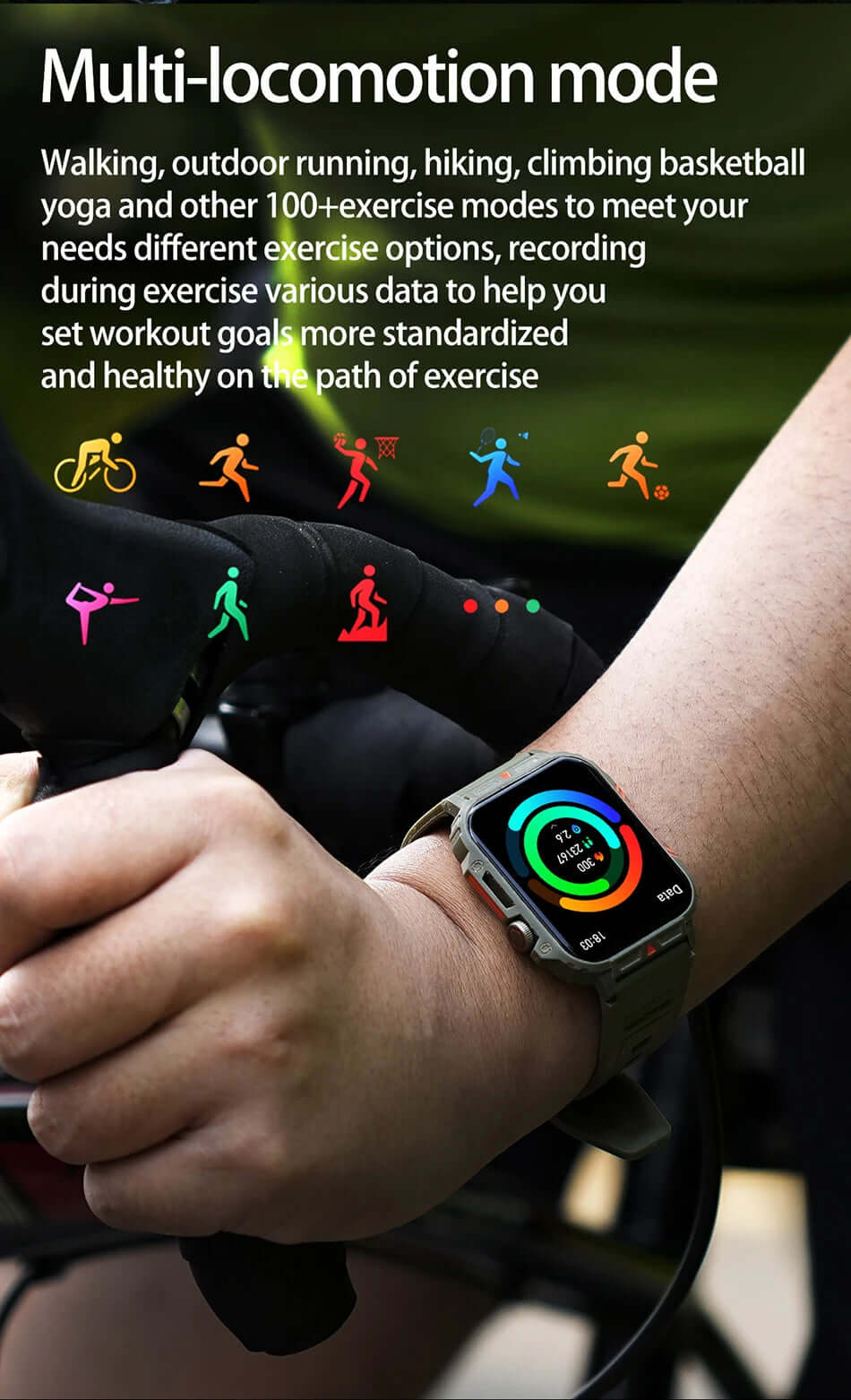 LIGE Smartwatch (1.95 Inch) - Health Monitoring & Fitness Trackerombre