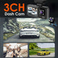 3-Camera Car DVR 1080P Dash Cam - Interior, Cabin, and Rear Recording