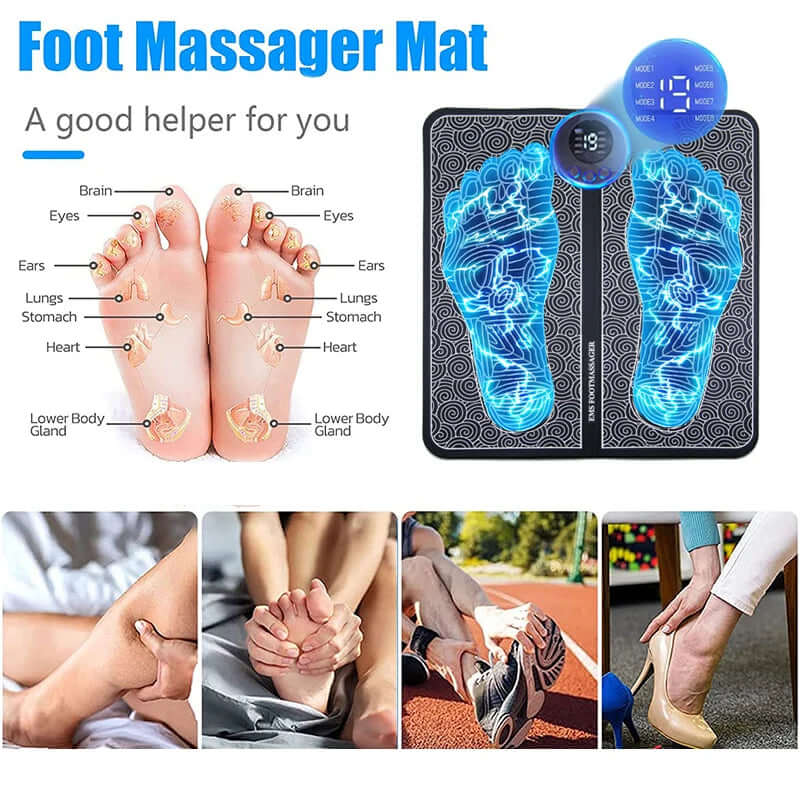 : Electric Foot Massager Pad - Muscle Relaxation & Fitness Trainermily Relax