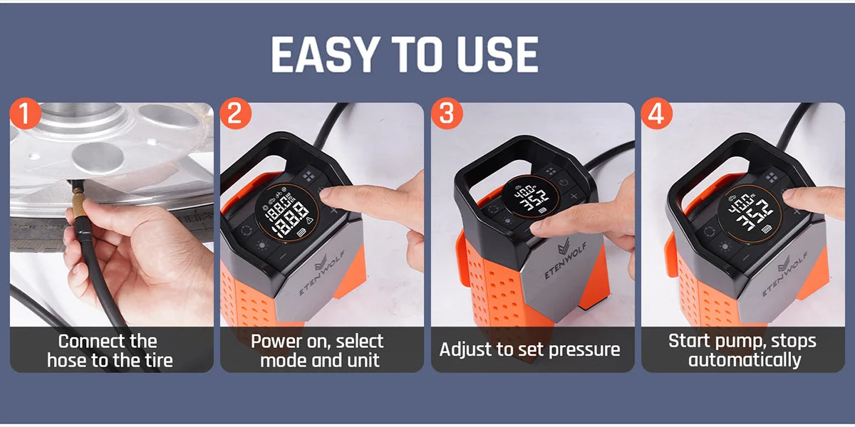 7800mAh Portable Air Compressor & Tire Inflator