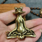 Antique Brass Zen Frog Statue & Incense Burner