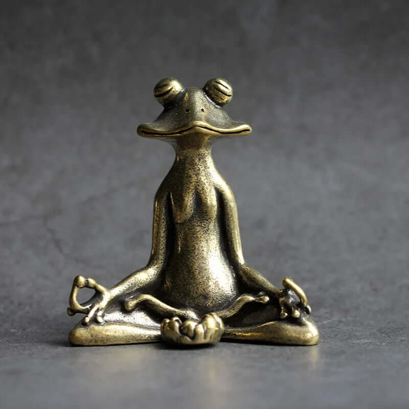 Antique Brass Zen Frog Statue & Incense Burner