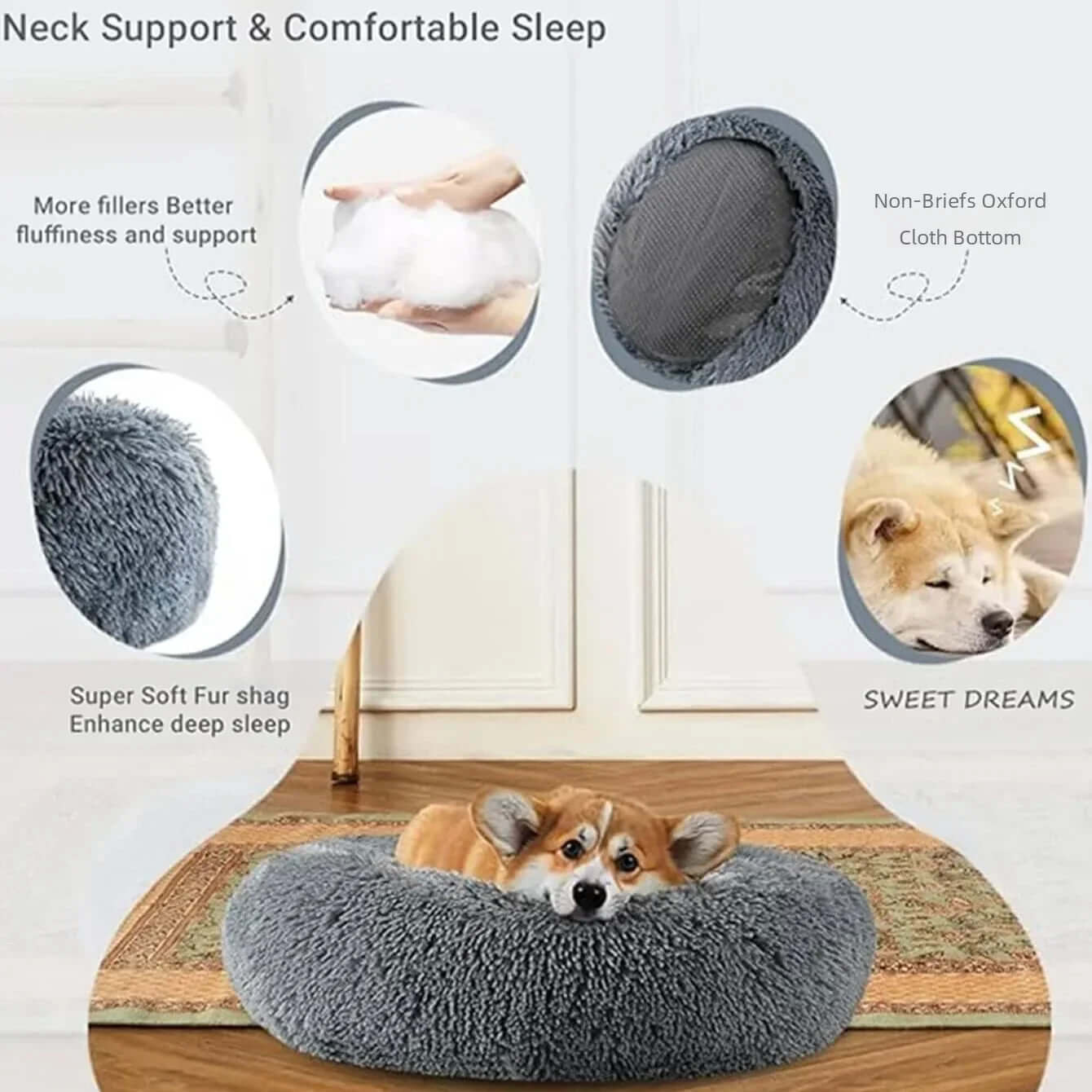 Round pet bed