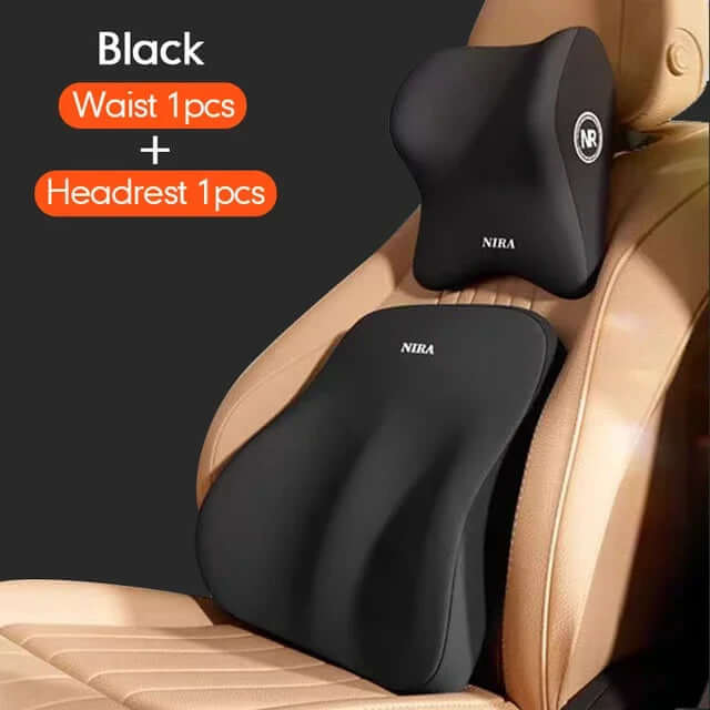 Car Memory Foam Headrest and Lumbar Support Set