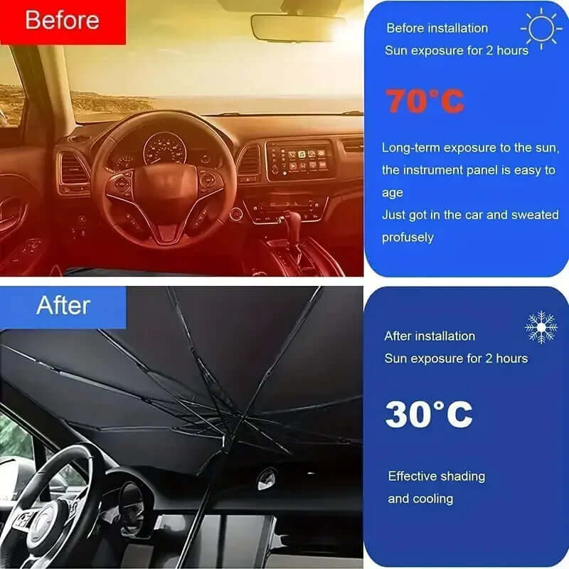 : Car Sunshade Umbrella - Windshield Sun Protector