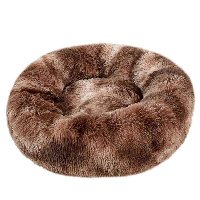 : Fluffy Round Dog & Cat Bed - Super Soft Plush Pet Nest